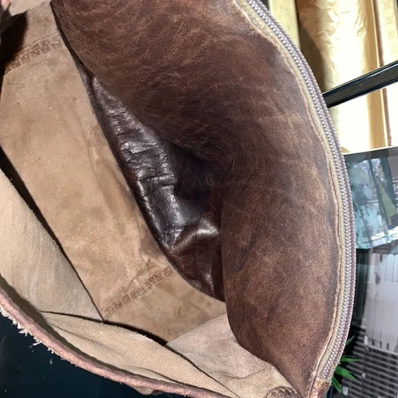 Authentic FENDI Zucca Shoulder Bag Suede Leather Brown Rehab - Picture 4 of 13